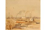 Jaunzems Bruno (1899-1956), Industrial Landscape, paper, water colour, 15 x 17 cm...